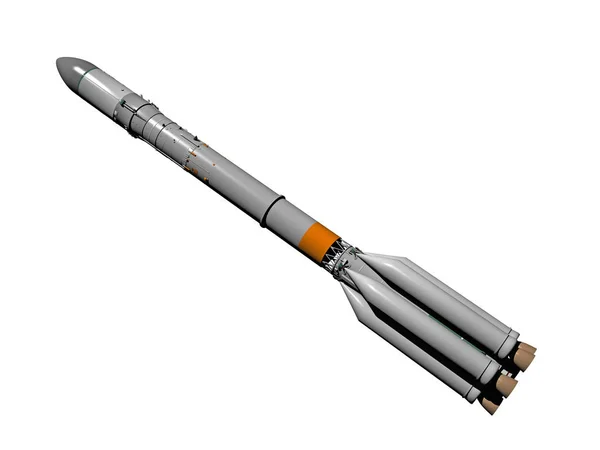 Render Black White Cartoon Missile — Stock Photo, Image