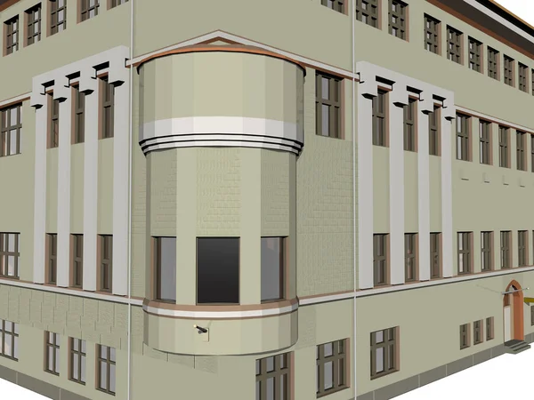 現代のアパートの建物の可視化 3Dレンダリング — ストック写真