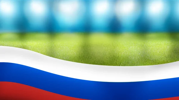 Russia Proiettori Dello Stadio Russo Banner Rendering — Foto Stock