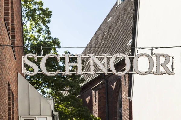 Tegn Til Gamle Schnoor Bremen – stockfoto