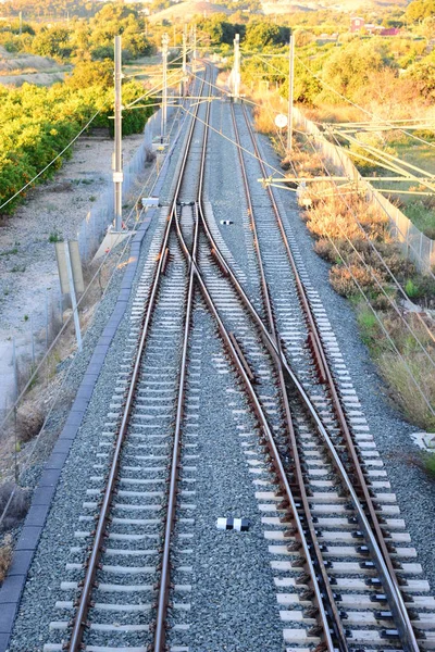 スペインの鉄道線路は — ストック写真
