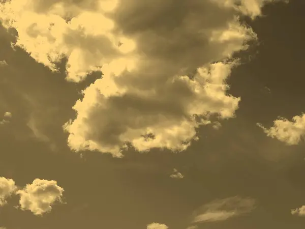 Sky White Clouds Useful Background Vintage Sepia — Stock Photo, Image