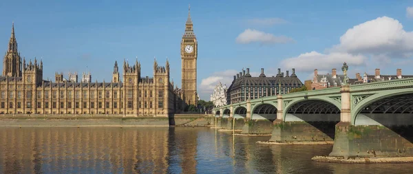 Houses Parliament Aka Westminster Palace Och Westminster Bridge Över Floden — Stockfoto