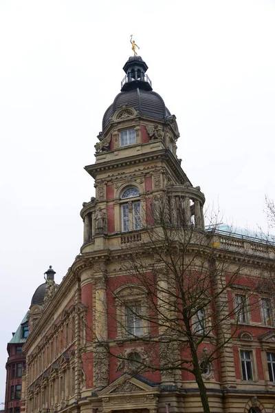 Hamburg Häuser Hausfassaden Stadtansichten Bäume Zweige — Stockfoto