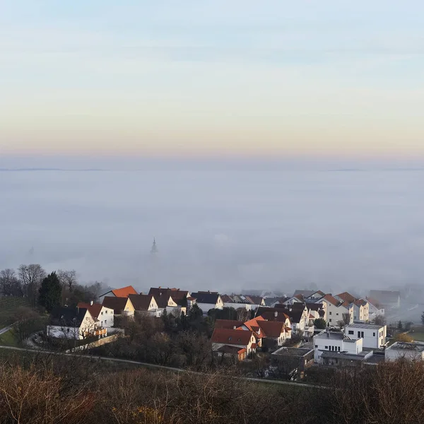 Fog Village Georgen Burgenland — Stock Photo, Image
