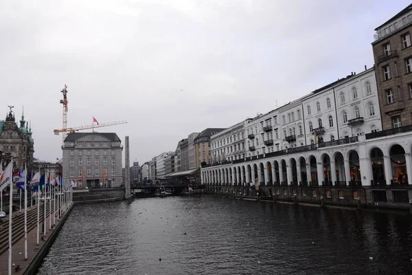 Hamburg Huizen Gevels Stadtansichten — Stockfoto