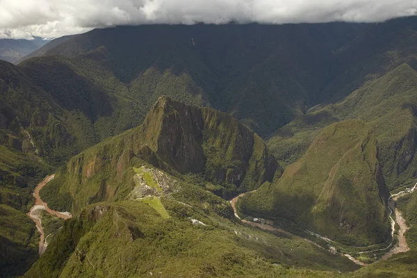 Lost Incan Città Machu Picchu Wayna Picchu Vicino Cusco Perù — Foto Stock