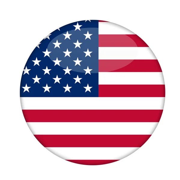 American Stars Stripes Badge Geïsoleerd Een Witte Achtergrond — Stockfoto