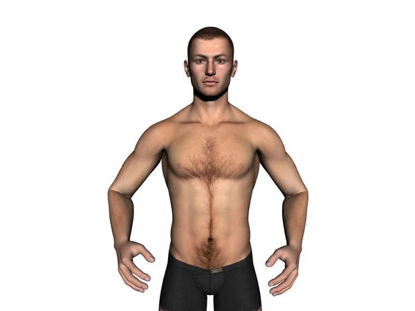 肌肉男3D数码渲染 — 图库照片