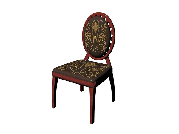 白い背景に隔離された古い木製の椅子 — ストック写真