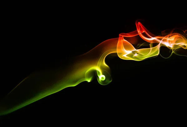 Abstrato Fumaça Colorida Brilhante Fundo Escuro — Fotografia de Stock