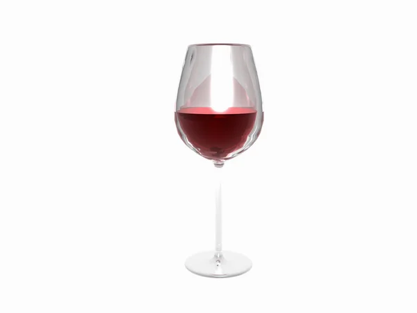 Beyaz Arkaplanda Izole Edilmiş Kırmızı Şarap Kadehi — Stok fotoğraf