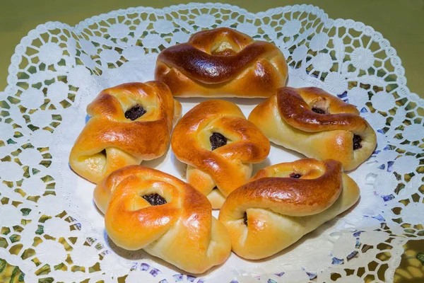 Brötchen Mit Marmeladenfüllung Frisch Gebacken Für Das Fest — Stockfoto