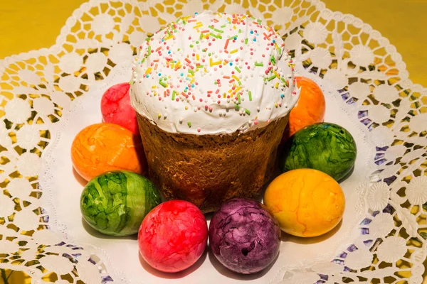 Huevos Pascua Tradicionales Huevos Coloridos — Foto de Stock