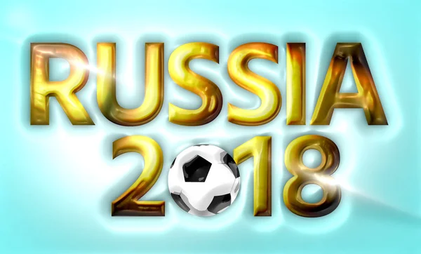 Dourado 2018 Futebol Fotoball Rússia Russo Render — Fotografia de Stock