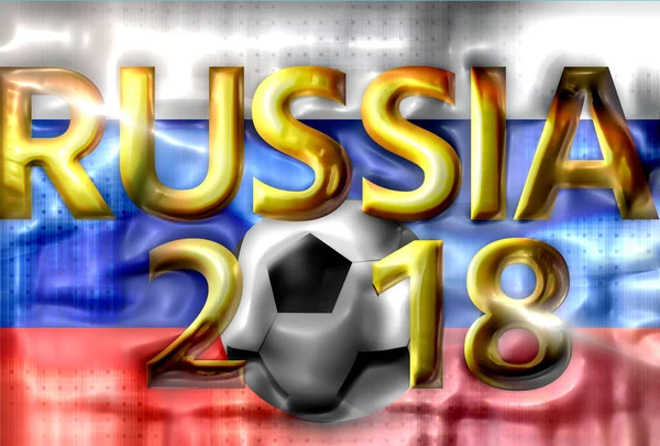 Золотий 2018 Футбольний Фотобол Росія Російський Рендеринг — стокове фото