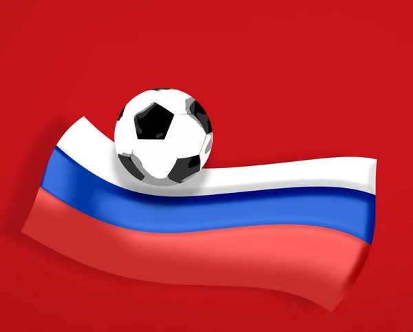 Rusia Bandera Rusa Banner Fondo Diseño Render —  Fotos de Stock