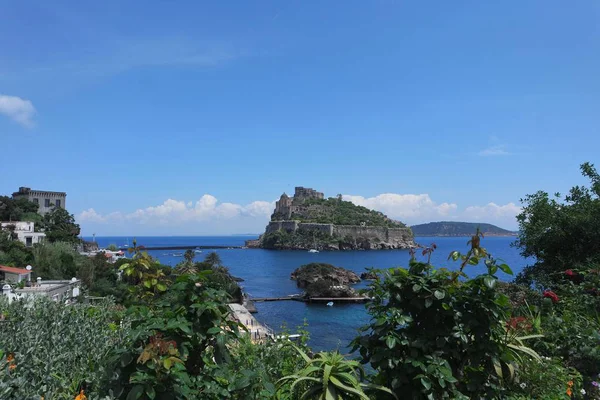Krajobraz Castello Aragonese Ischia — Zdjęcie stockowe