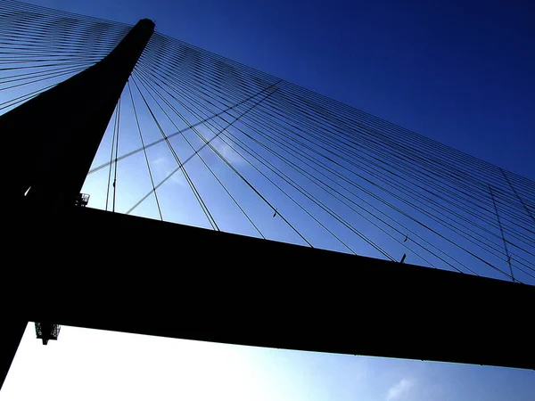 Biggest Sloping Rope Suspension Bridge Europe — Stock Photo, Image