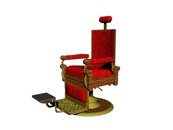 Fauteuil Rouge Avec Une Petite Chaise Bois — Photo