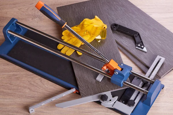 Manual Cutter Ceramic Tiles Floor Home Repair — Stock Photo, Image