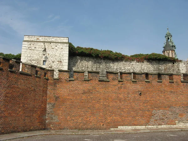 Muro Del Castello Cracovia — Foto Stock
