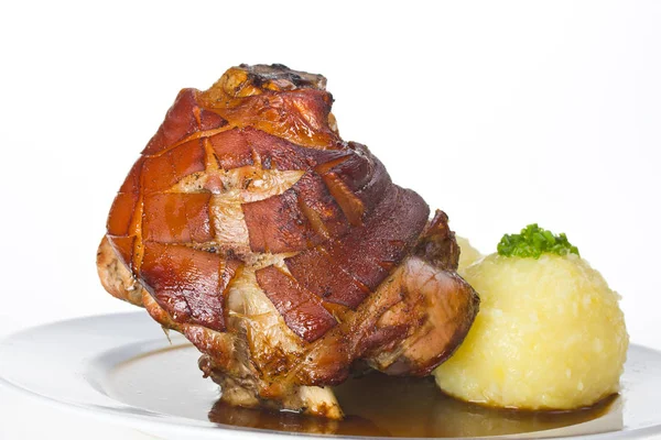 Bavarian Varkensvlees Met Knoedels — Stockfoto