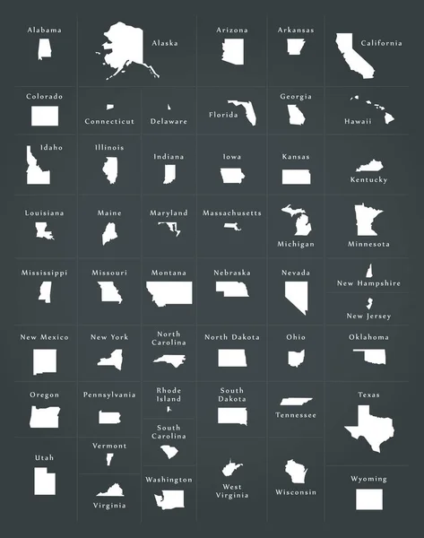 Usa Tutti Gli Stati Federali Panoramica — Foto Stock