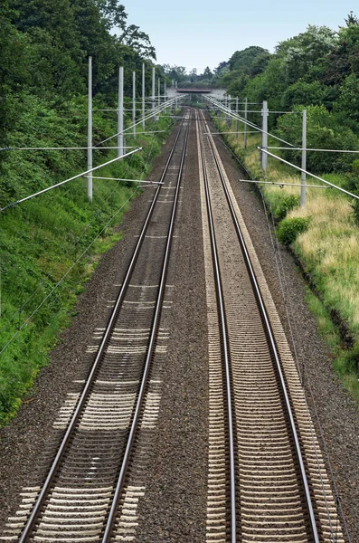 線路鉄道道路 — ストック写真