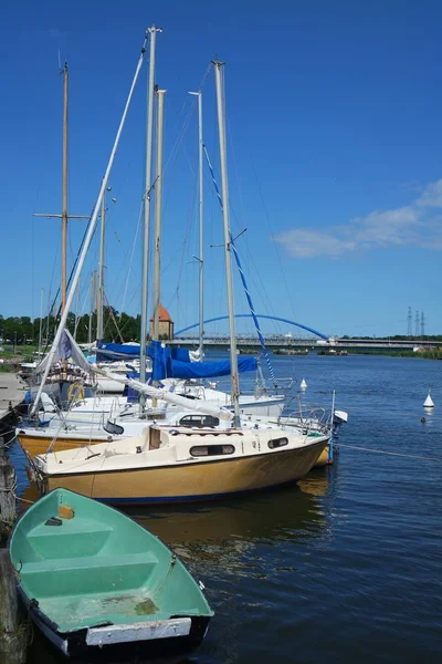 Route Navigation Ouest Poméranienne Bateaux Devant Wolin — Photo