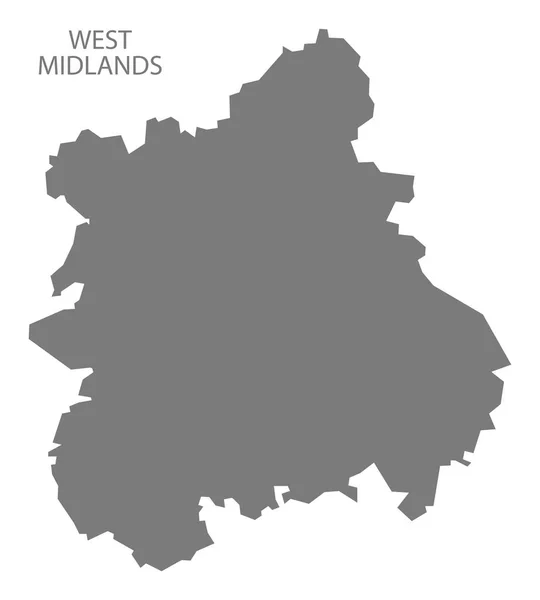 Mapa Del Condado Gris Inglaterra Occidental Midlands — Foto de Stock