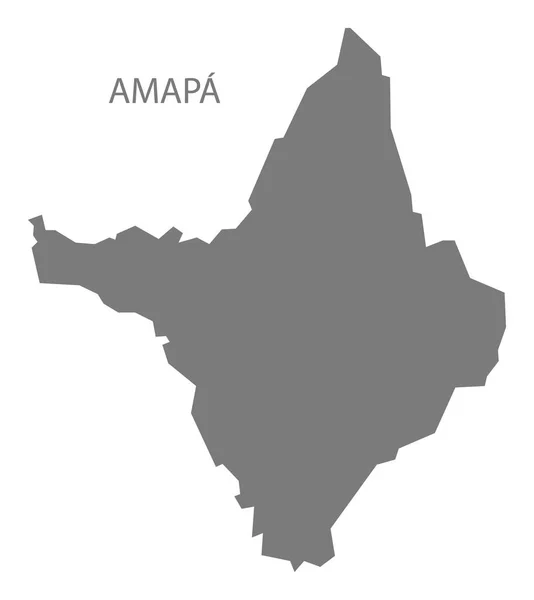Amapa Brazil Χάρτης Grey — Φωτογραφία Αρχείου