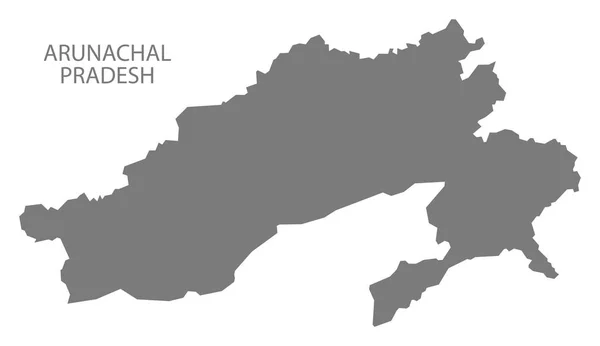Arunachal Pradesh Índia Mapa Cinza — Fotografia de Stock