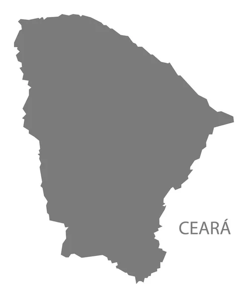 Ceara Brezilya Haritası Gri — Stok fotoğraf