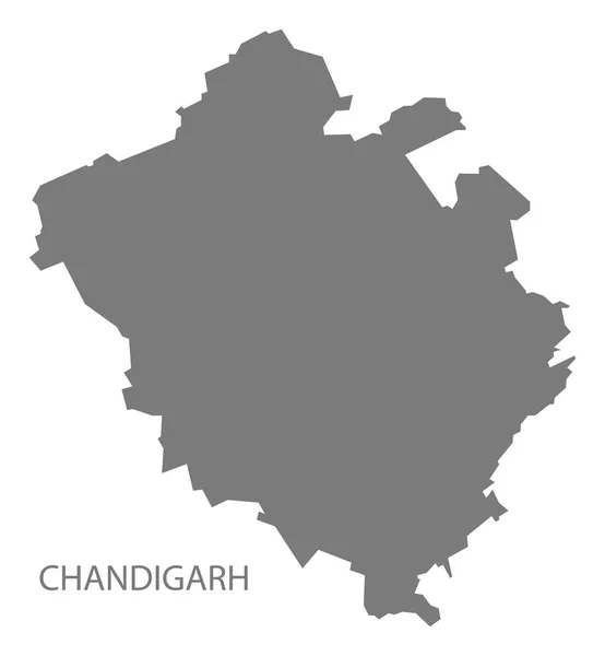 Chandigarh Índia Mapa Cinza — Fotografia de Stock