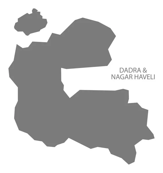 Dadra Nagar Haveli Indie Mapa Szary — Zdjęcie stockowe