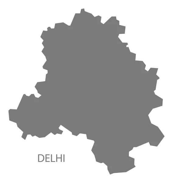 Delhi Hindistan Haritası Gri — Stok fotoğraf