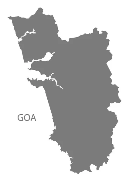 Goa Hindistan Haritası Gri — Stok fotoğraf