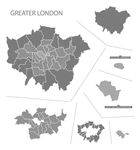Карта Серого Графства Англии Великий Лондон — стоковое фото