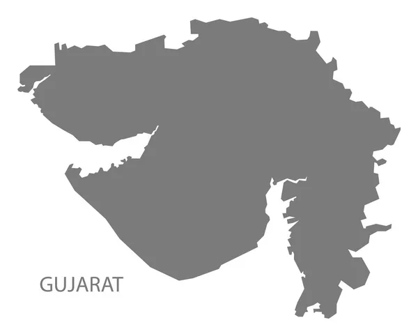 Gujarat Índia Mapa Cinza — Fotografia de Stock