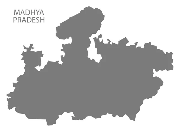 Madhya Pradesh Índia Mapa Cinza — Fotografia de Stock