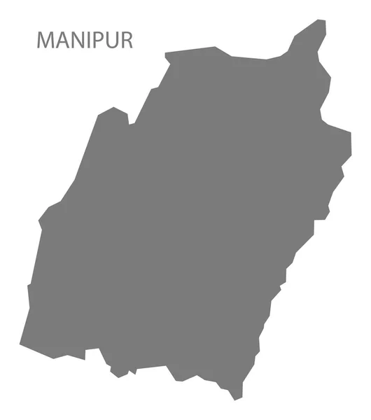 Manipur Índia Mapa Cinza — Fotografia de Stock