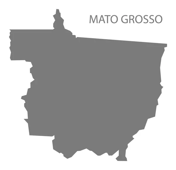 Mato Grosso Brasil Mapa Cinza — Fotografia de Stock