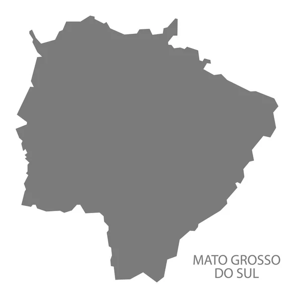 Mato Grosso Sul Brasil Mapa Grey — Fotografia de Stock