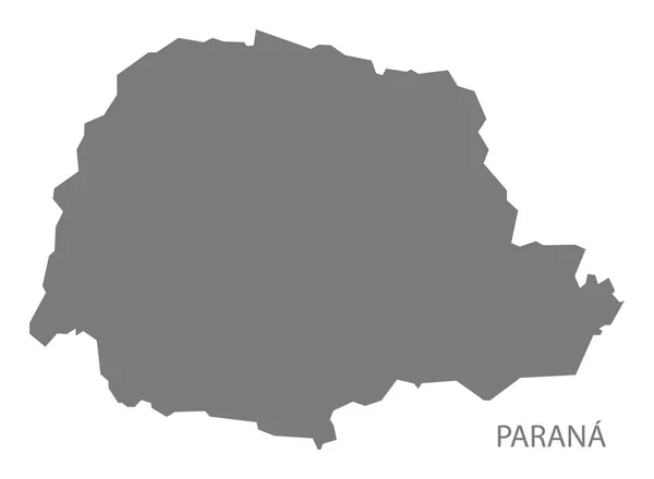 Paraná Brasil Mapa Cinza — Fotografia de Stock