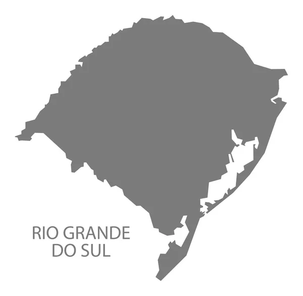 Rio Grande Sul Brasil Mapa Grey — Fotografia de Stock