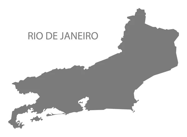 Rio Janeiro Brasil Mapa Cinza — Fotografia de Stock