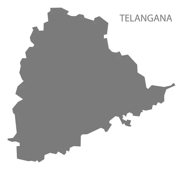 Telangana Índia Mapa Cinza — Fotografia de Stock