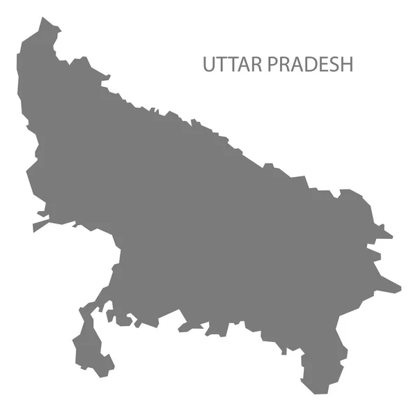 Uttar Pradesh India Kaart Grijs — Stockfoto