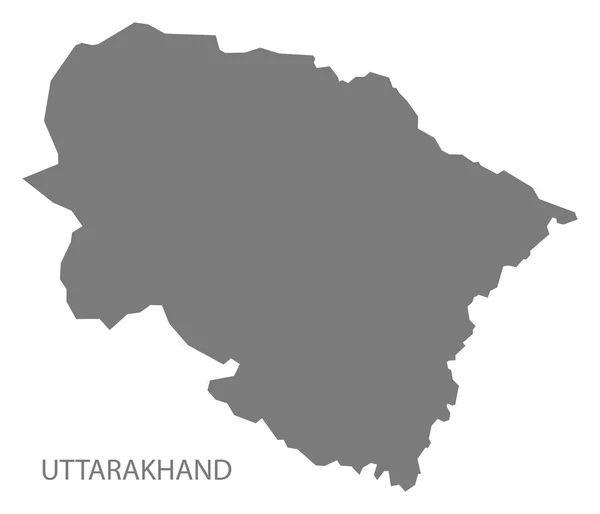 Uttarakhand Hindistan Haritası Gri — Stok fotoğraf